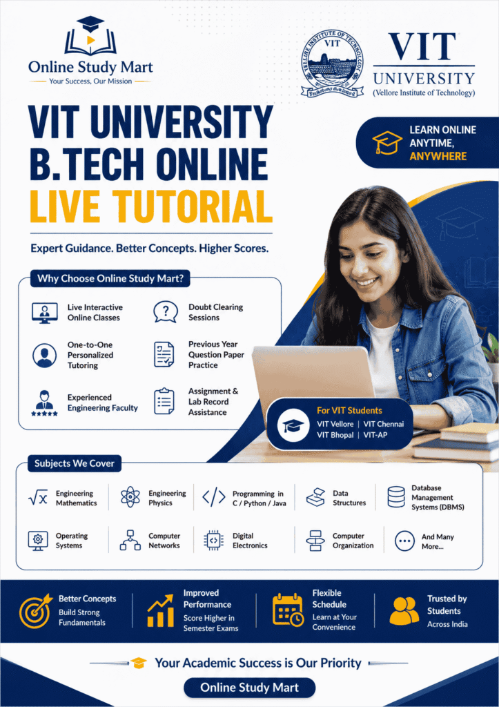 VIT Semester Coaching by Online Study Mart | Expert Online B.Tech Tuition