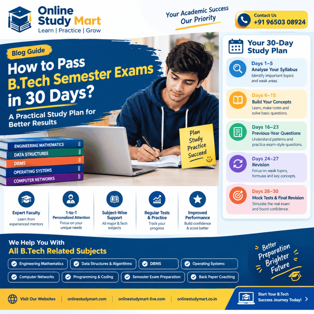 How to Pass B.Tech Semester Exams in 30 Days?
